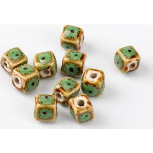 8# 20pcs Square Shape DIY Ceramic beads string Promotion Jewlery&Accessories ceramics beads #A520C