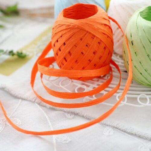 20M Raffia Paper Ribbon Natural Rope DIY Gift Packaging Paper Rope Decorations Birthday Wedding Party Supplies Candy Box Craft