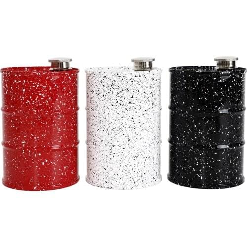 New Eco-Friendly 25oz/730ml 304 Stainless Steel Water Bottle vodka Flagon Drums Whisky Bottle Alcohol Funnel Liquor Hip Flasks