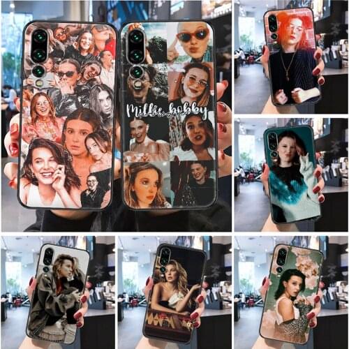 Millie Bobby Brown Stranger Things Phone case For Huawei Honor 6 7 8 9 10 10i 20 A C X Lite Pro Play Frosted black tpu cover