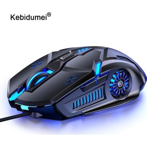 Gaming Mouse 6 Button Wired Mute Mouse Gamer Mice 4-Speed DPI RGB Backlight USB Computer Mouse for PUBG Computer PC Laptop