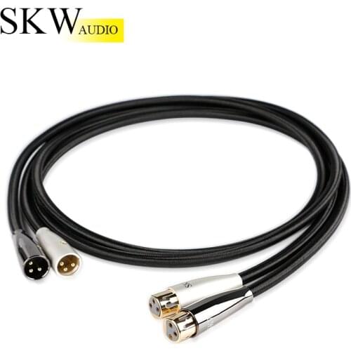 SKW HiFi XLR Cable Male To Female 6N OCC Extension Mikrofon Cable 1M,1.5M,2M,3M For Audio Mixer Amplifiers 1 Pair