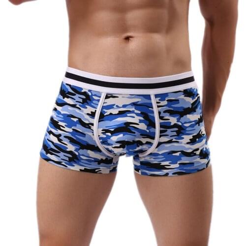 Hot Mens Camouflage Underwear Sexy Camo Bulge Pouch Boxers Comfortable Mens Boxer Shorts Trunks Designed Underpants Bottoms New