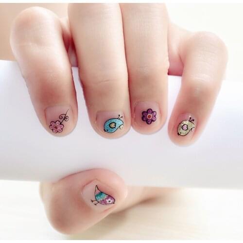 Cute animal flower sticker Childrens cartoon 3D shiny nail stickers lovely DIY handmade toys gift decoration