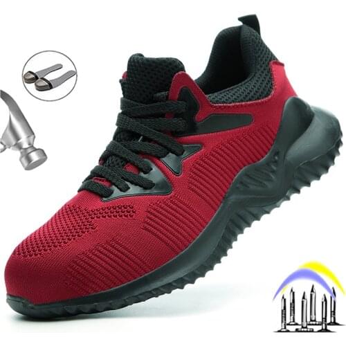 Fashion Mens Safety Work Shoes Indestructible Steel Toe Cap Work Boots Puncture-Proof Anti-smash Casual Breathable Sneakers