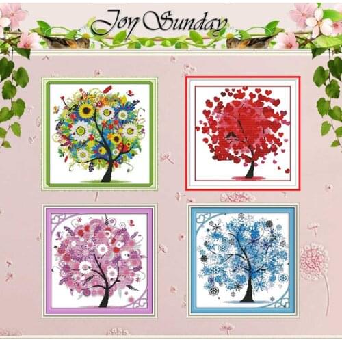 Happy Tree Patterns Counted Cross Stitch 11CT 14CT Cross Stitch Set Wholesale Chinese Cross-stitch Kit Embroidery Needlework