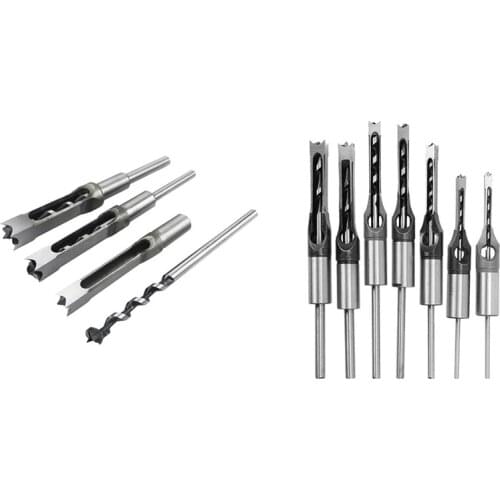 Woodworking Square Drill Bits Set, Wood Mortising Chisel Countersink Bits Woodworker Hole Saw Power Tool Kits