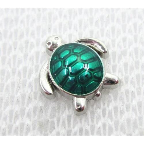 Wholesale 50pcs/lot Green Turtle Floating Charms Living Glass Memory Floating Lockets DIY Jewelry Charms