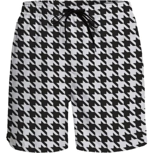 Casual Shorts Breathable Quick Dry Holiday Beach Pants Running Sports Shorts Houndstooth Checkerboard Men Board Shorts