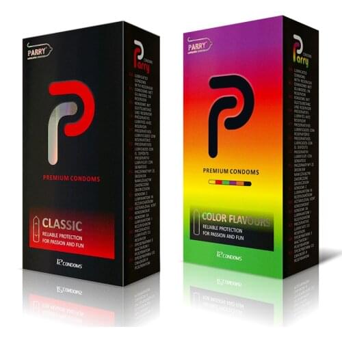 PARRY CONDOMS 12PCS Ultra-thin Skin-friendly High-quality Natural Latex Condoms And 6-color Fruit-flavored Condoms