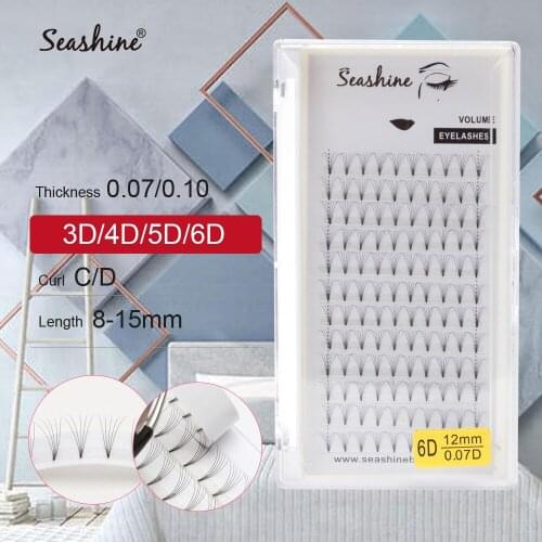 Seashine Short Stem Professional Premade Volume Lash Extensions Individual Eye Lashes Premade Fans False Eyelashes Extensions