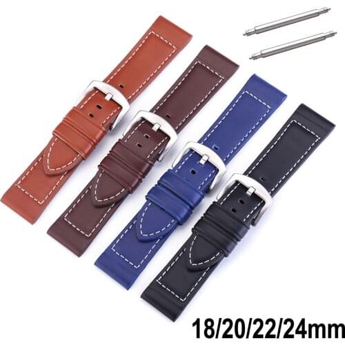 PU Leather Watchbands Bracelet Black Blue Brown Coffee Watch Strap Women Men 18mm 20mm 22mm 24mm Wrist Bands