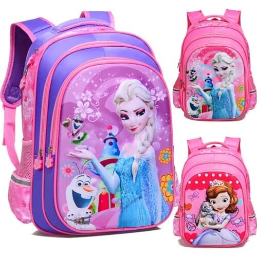 Disney new backpack frozen Princess primary school bag 3d cartoon childrens schoolbag kindergarten small backpack