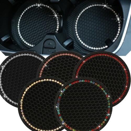 Rhinestone Car Anti slip Cup pad Coaster for Benz W211 W221 W220 W163 W164 W203 W204 A B C E S SLK GLK CLS GLC Class
