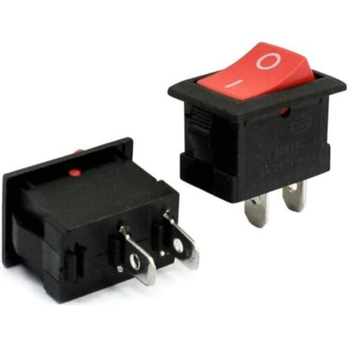 YOCOMYLY 20pcs 6A 250VAC 10A 125VAC Red Button SPST Snap in Mount Rocker Switch