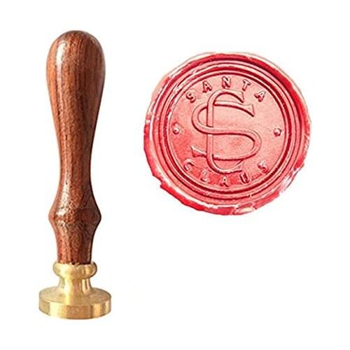 MDLG Vintage Santa Claus Christmas Gift Custom Made Two Letters Monogram Letter Picture Logo Retro Invitation Wax Seal Stamp Ros