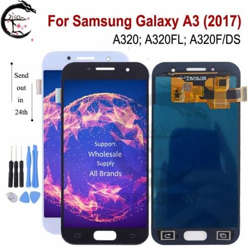 Adjustable brightness LCD For Samsung Galaxy A3 2017 A320 Display A320F A320FL Screen Touch Sensor Digitizer Assembly A320 LCD