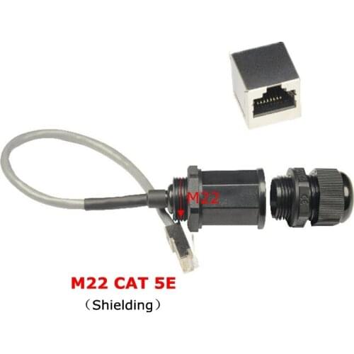 0.25M CAT5E RJ45 Waterproof M22 shielding network cable Ethernet LAN RJ 45 IP68 Water proof connector for outdoor AP IP Camera