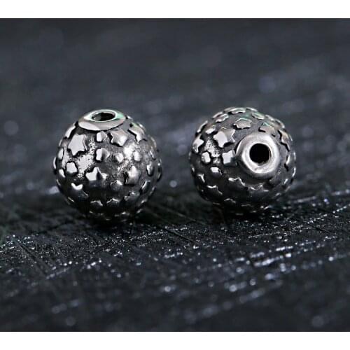 1 Piece/Lot Ancient Silver Color Spacer Beads With Five-Pointed Star Shape Pattern Beads For Handmade DIY Hand-Knitted Bracelets