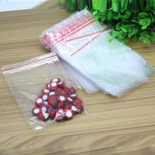 100pcs Sealed Bag Press Resealable Plastic Bags Transparent Zip Lock Clear Packaging Waterproof