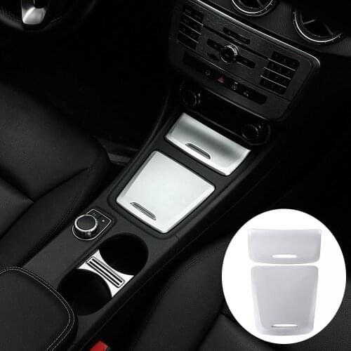 2pcs ABS Plastic Center Storage Box Panel Trim Cover for Mercedes Benz CLA GLA A Class W117 W176 A180 2014-2017 Models Accessory