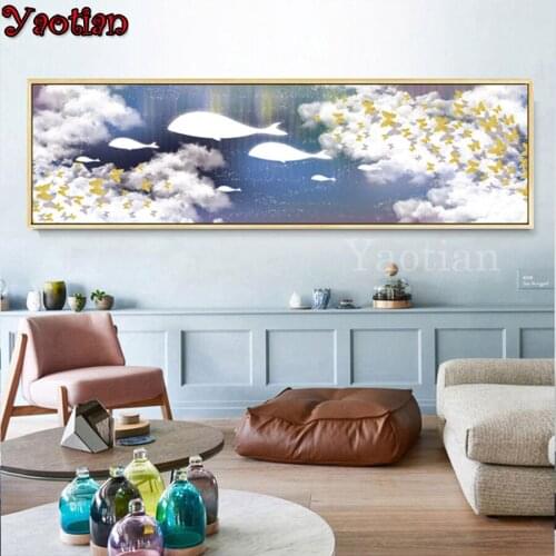 Yaotian Diamond Painting Cartoon Whale Cross Stitch Diamond Embroidery Mosaic Painting Rhinestones Baby Kids Room Decor