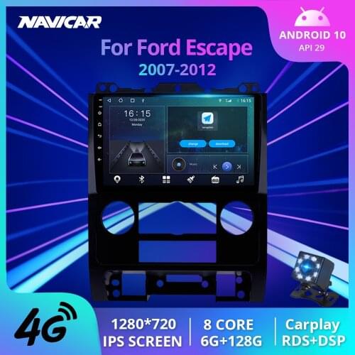 NAVICAR 2Din Android10 Car Radio For Ford Escape For Mazda Tribute 2007-2012 Stereo Receiver GPS Navigation Auto Radio Car Video