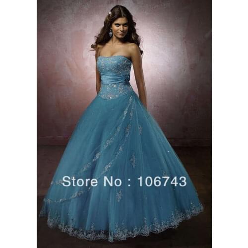 Blue tulle sweetheart beading free shipping 2019 new Embroidery Bride Prom Quinceanera with Jacket ball gown bridesmaid dresses