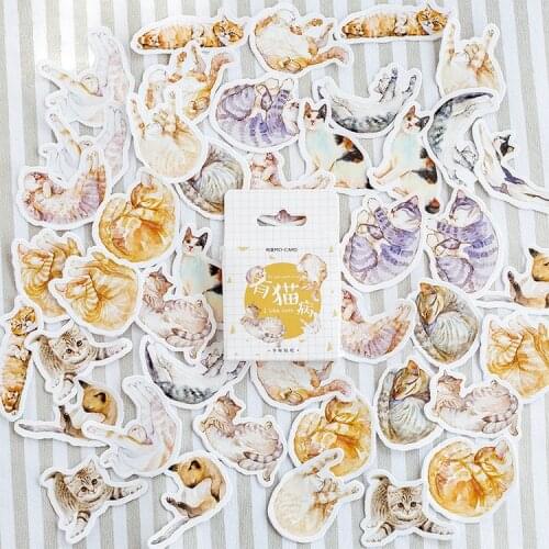 Mohamm Japanese Label Stationery Scrapbook Diary Paper Small Kawaii Decorative Cat Journal Cute Stickers Scrapbooking