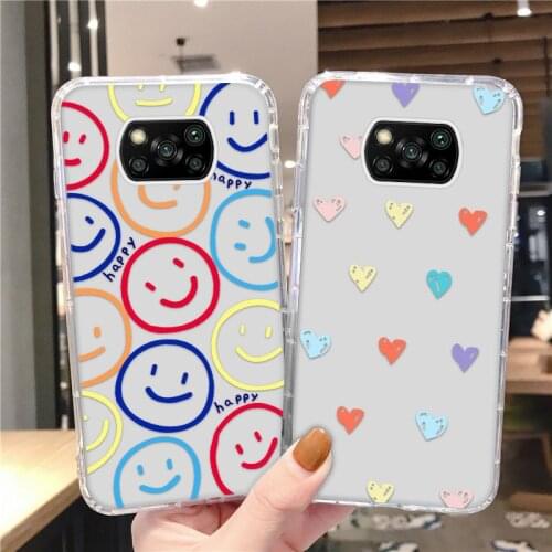POCO X3 Pro NFC M3 F3 Cute Smile Phone Case For Xiaomi Mi 10T Lite Cover Fundas Redmi Note 10 Pro 8 Pro 8T 9C NFC 9T Soft Cases
