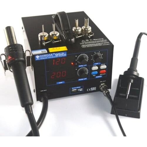 GORDAK 952H 952V 952S 2-in-1 double digital display hot air gun air pump hot air desoldering station dial sleep