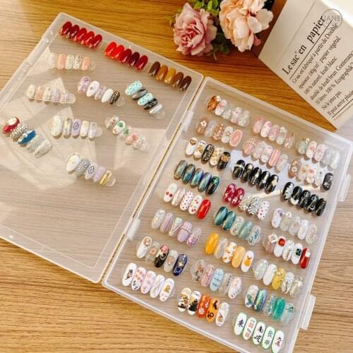 Folding Nail Tips Color Display Book Nail Polish Color Container Nail Art Template Display Board Color Card Manicure Tools
