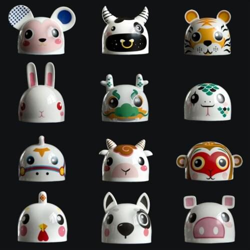 Piggy bank rat ox tiger rabbit dragon snake horse sheep dog pig Lunar New Year super size pottery and porcelain savings pot