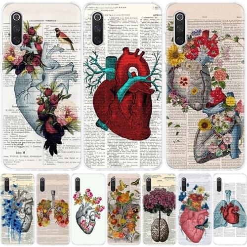 Human anatomy organ in art newspaper Colorful Phone Case for Xiaomi Redmi Note 10 9S 9 8T 9 8 7 7A 8A 9A 9C 6A 6 S2 K20 S30 Pro