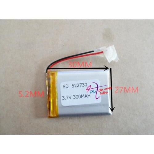 Best battery brand 3.7V lithium polymer battery 522730 502730 MP3 Bluetooth stereo sound card 300mAH