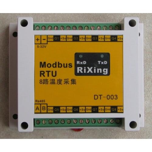 Modbus 8 Temperature Acquisition Module Can Communicate with PLC Temperature Curve 485 Temperature Transmission