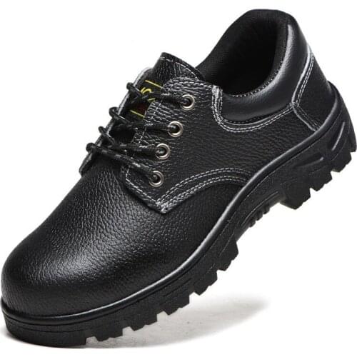 Mens leisure breathable steel toe covers working safety shoes soft leather platform shoe tooling security boots worker footwear