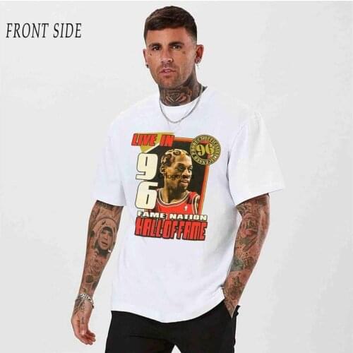 NEW Vintage Bulls Dennis Rodman Mens White T Shirt Gift for friend