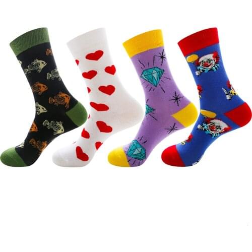 New Women socks cotton funny socks for man women novelty casual dressing color crew socks for happy wedding accessories gift