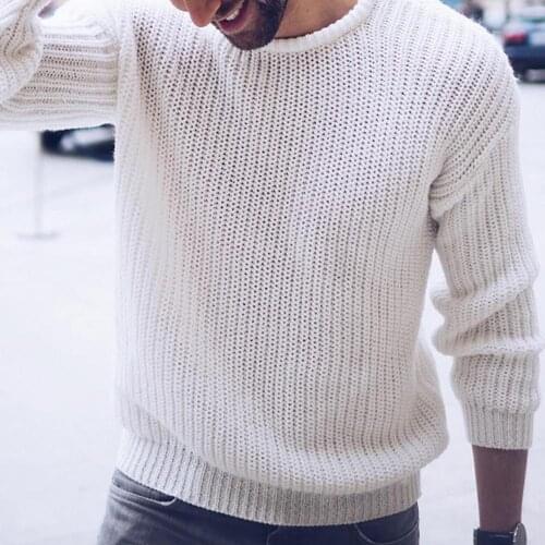 Autumn and winter new mens pullover Casual Jumper solid color knitted top Men O Neck Long Sleeve Knitted Sweater Pullover Top