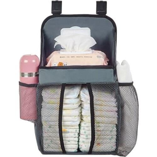 Baby Crib Organizer Hanging Storage Bag for essentials Bedding Diaper Nappy Bag 69HE