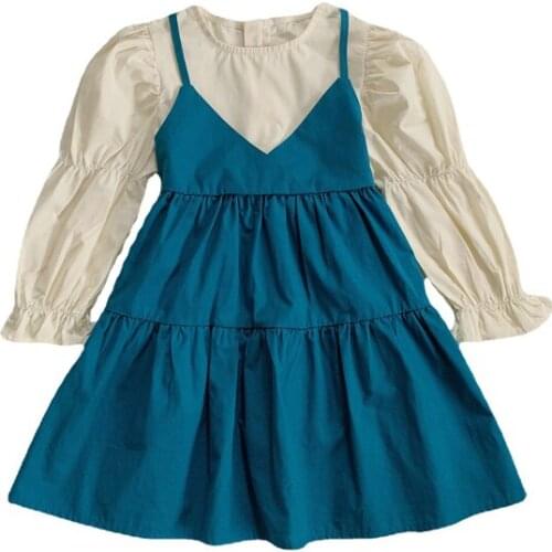 2021 Autumn Casual Solid Girls Dress Cartoon Kids Dresses For Girls High Quality Fashion Girl Clothes