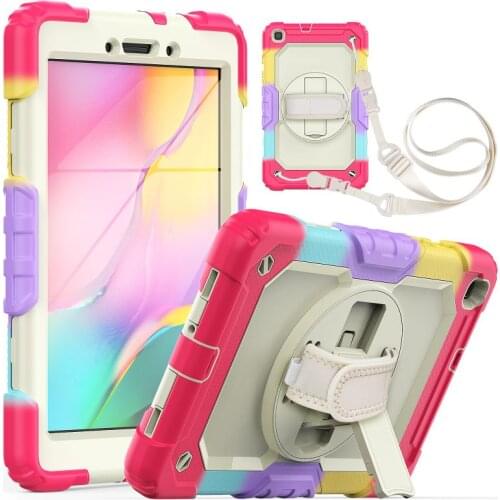 Foam Shockproof Stand Cover for Samsung Galaxy Tab A 8.0 T290 T295 2019 Case Kids Safe tablet Shell Shoulder Hand Strap
