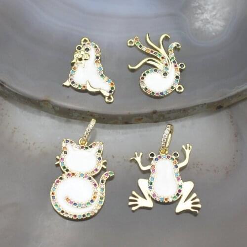 16-25mm 20pcs/lot New arrival cz charm,delicatependant jewelry,multi style cubic zircon micro pave charm component wholesale