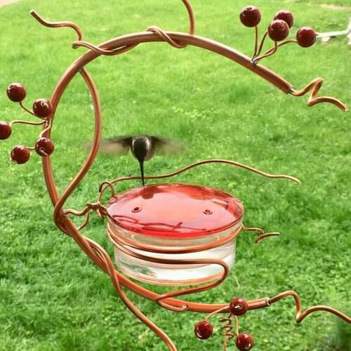 Hummingbird Feeder Bird Water Drinker Feeder Waterer Red Berries Hummingbird Feeder Pet Bird Supplies Dispenser Drinking Cup