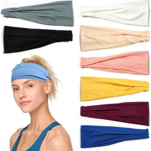 Women Headband Solid Color Twist Cotton Wide Turban Twisted Knotted Headwrap Girls Hairband Fashion Hair Accessories Scrunchies
