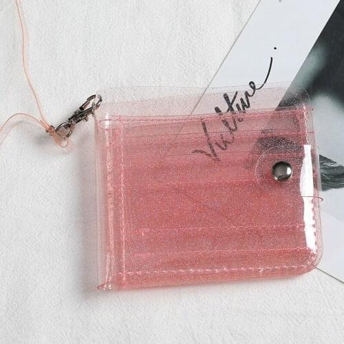 Transparent Women Purse PVC Clear Jelly Bag Mini Money Wallet Card Holder Clear Wallet Ladies Purse Wallet Jelly Card Holder