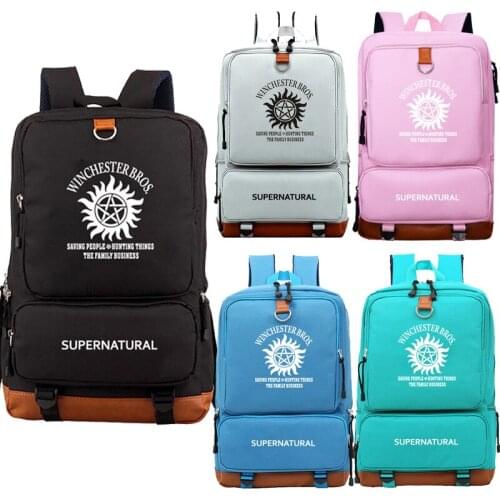 Supernatural Backpack Students Boys Girls Rucksack Cool Casual High Quality Beautiful Travel Knapsack for Teens Mens Women