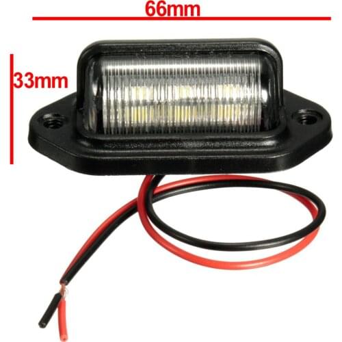 Light Lamp Bulbs 6LEDs Number Plate Light License Plate for Boats Motorcycle Automotive Aircraft RV Truck Trailer 12V 24V