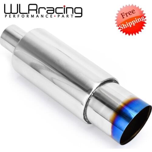 Universal Muffler Exhaust Polished Stainless Steel Burnt Tip Silencer 2.0" Inlet To 3.5" Outlet Exhaust Tip Muffler